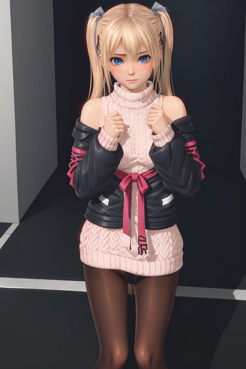 05494-2919950341-masterpiece, best quality, marie rose, (shy_1.2), blush, sweater,  looking at viewer, jacket, pantyhose,  blue eyes.png